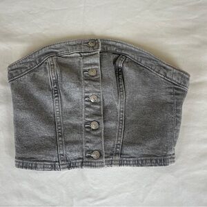 H&M Light Gray Denim Bustier